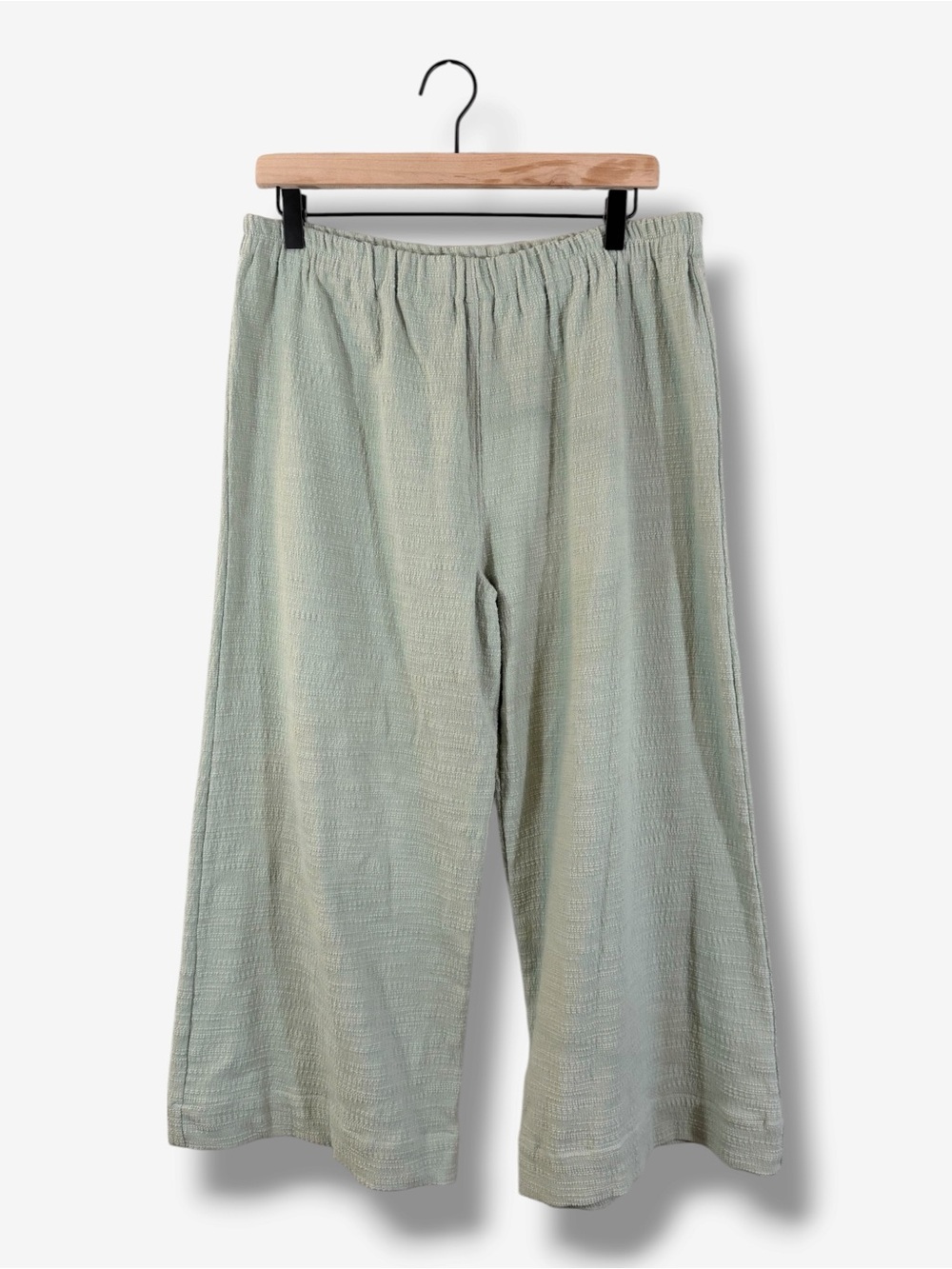 Fiaga Mexico Sage Green Cotton Wide Leg Pants G Large Artisan Lagenlook